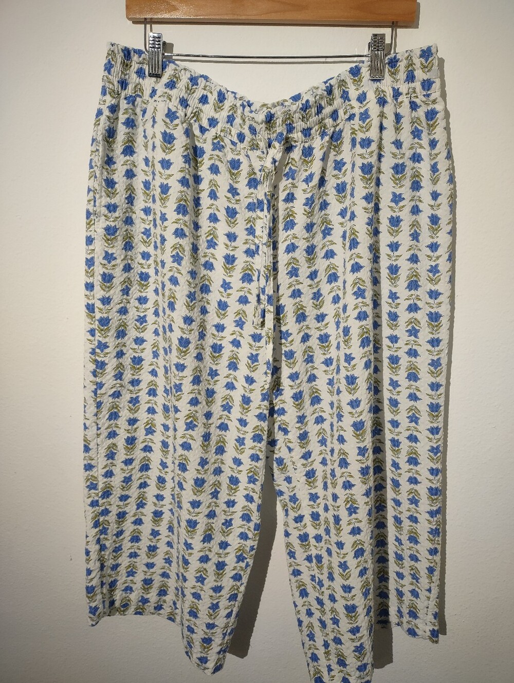 Auden Sleepwear Women’s XL Floral Pajama Pants Blue White Cottagecore